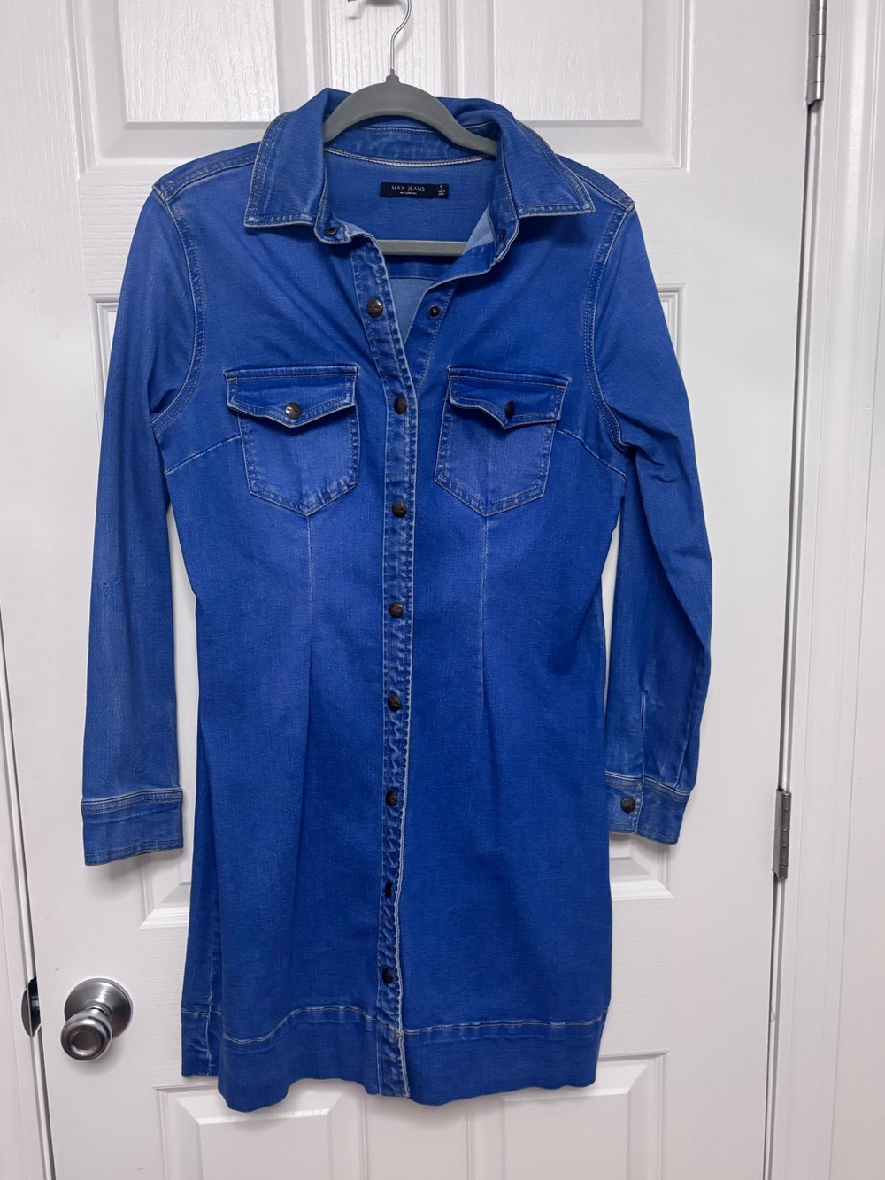 Max Jeans Indigo Button-Front Shirt Dress